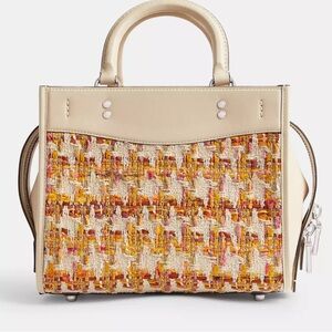 NWT Coach Beige and Multicolor Tweed Rogue 25 satchel